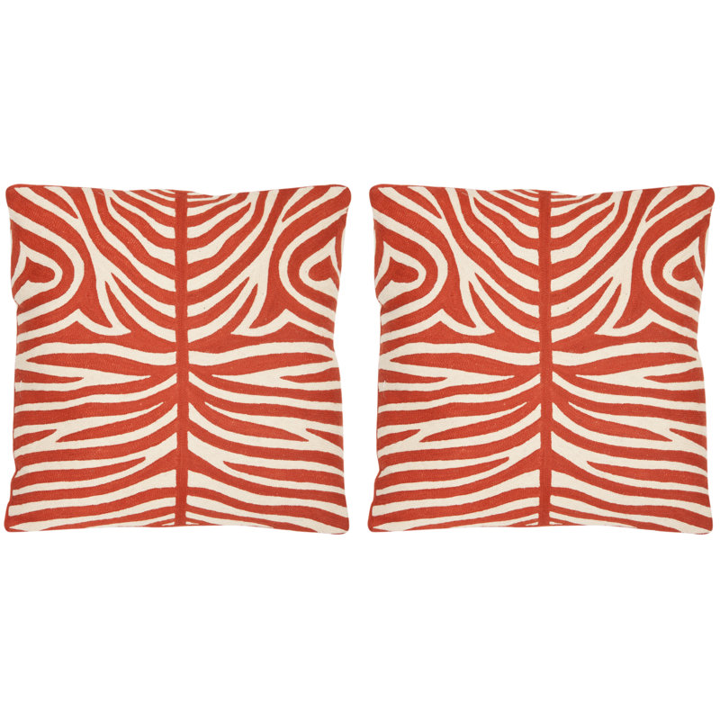 Coussin en coton Easton, 18 po x 18 po, Orange soleil