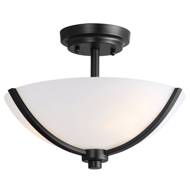 Deven Semi Flush Mount, Black