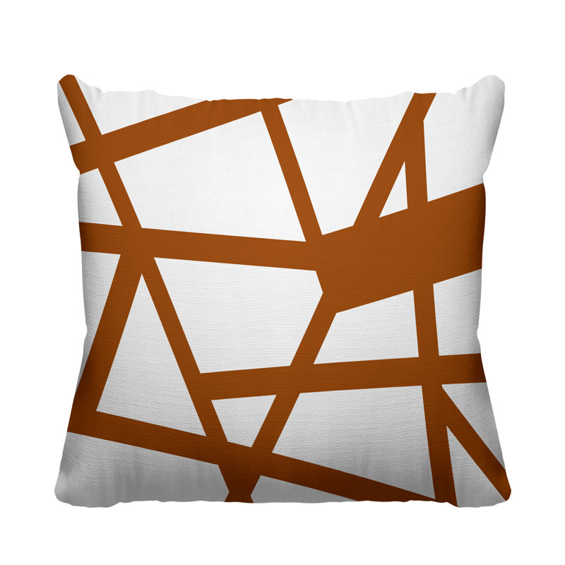 Shepherd Stripes Indoor/Outdoor Throw Pillow, Burnt Orange, 15H" x 15W"