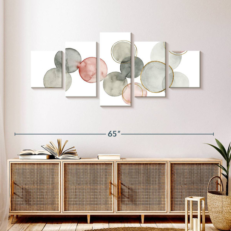 Gilded Spheres I, 24" H x 55" W