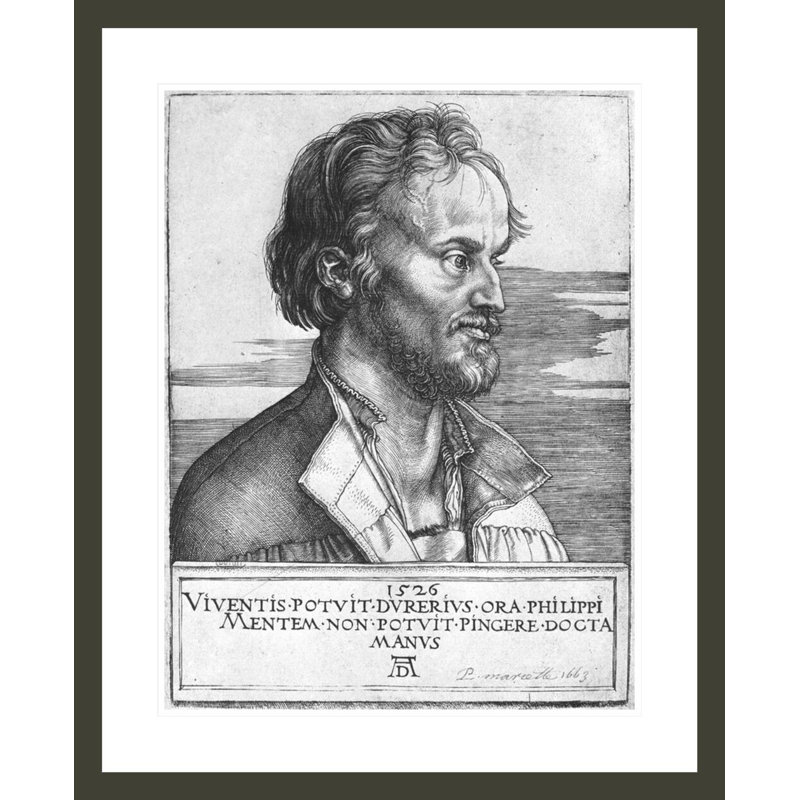 Portrait de Philipp Melanchthon par Albrecht Dürer, impression giclée sur cadre, H 28,87 po x l 23,5 po