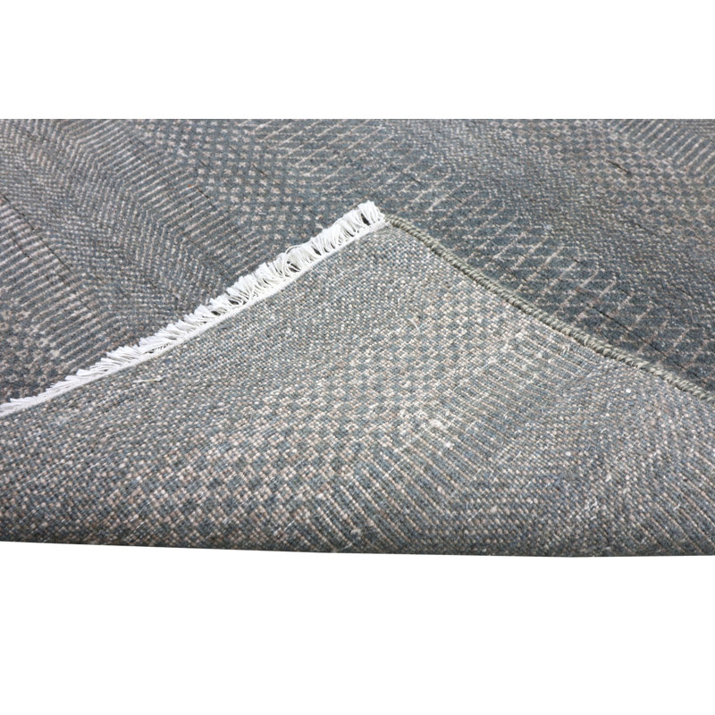 Hand-Knotted High-Quality Gray Area Rug, Runner 2'8" x 9'11"