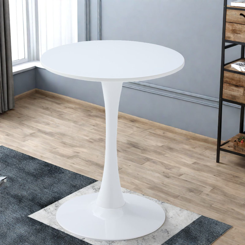 Table de salle à manger moderne à base tulipe, plateau en bois aggloméré, design élégant pour les espaces de salle à manger