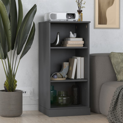 Palace Imports 100% Solid Wood 3-Shelf Bookcase, Adjustable Shelves, 16.5" Wide, 35.75" Tall