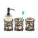 Mdesign Ceramic/metal Bathroom Soap, Toothbrush, Cup, Set Of 3, Vanilla/bronze