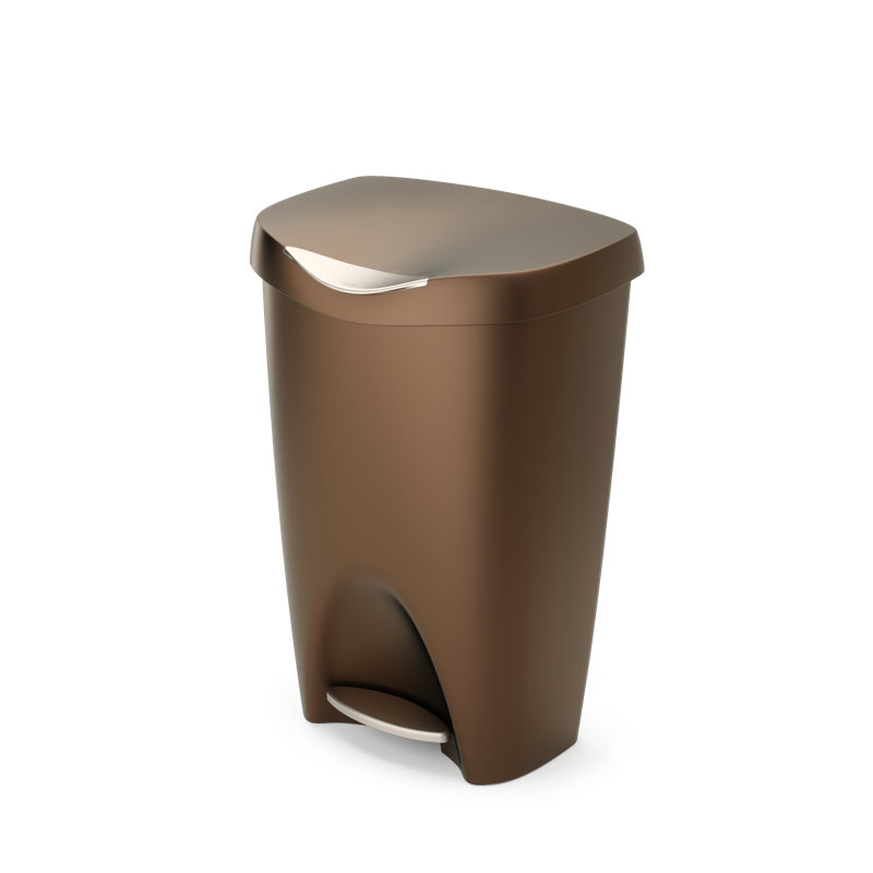 Poubelle à pédale en plastique 13 gallons Calhoon, Bronze
