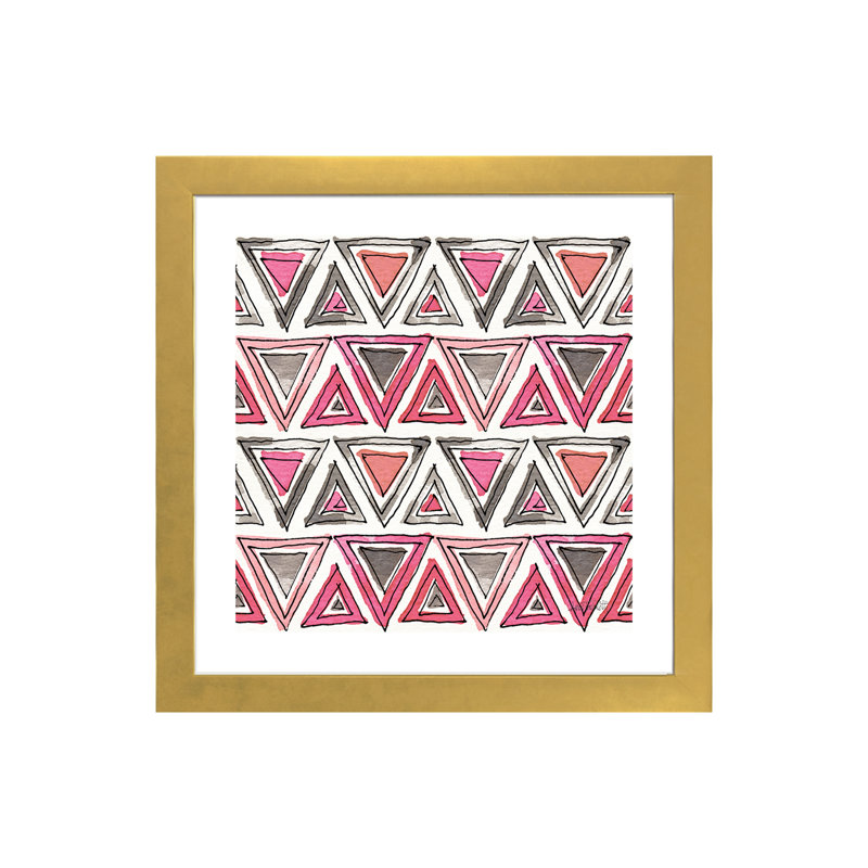 Art sur motif d’accents chic, H 16 po x l 16 po x P 1 po, Papier encadré doré