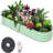 8x2x1 FT Galvanized Raised Beds for Outdoor, Oval Raised Garden Bed with Open Base for Outdoor Vegetables & Flowers, Tool-Free Assembly,Green-428289656-428289658