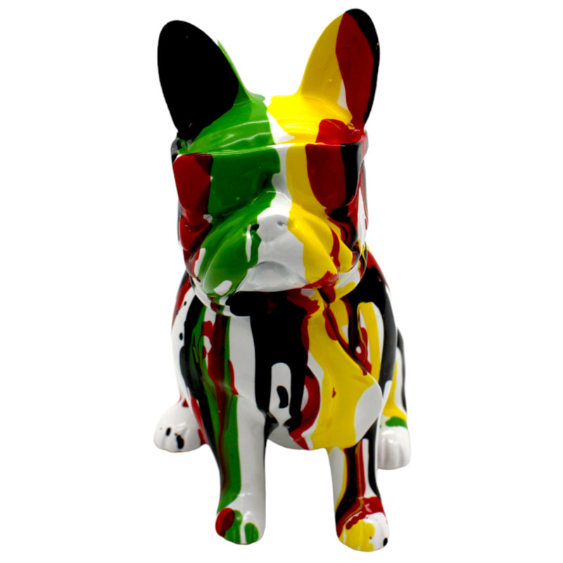Bouledogue français avec lunettes Gelffude Multi-Color II Graffiti - 8 po de hauteur