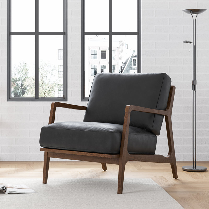 Fauteuil d'appoint en cuir Ella