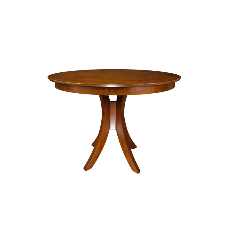 Round Solid Wood Dining Table, Walnut, 36" H