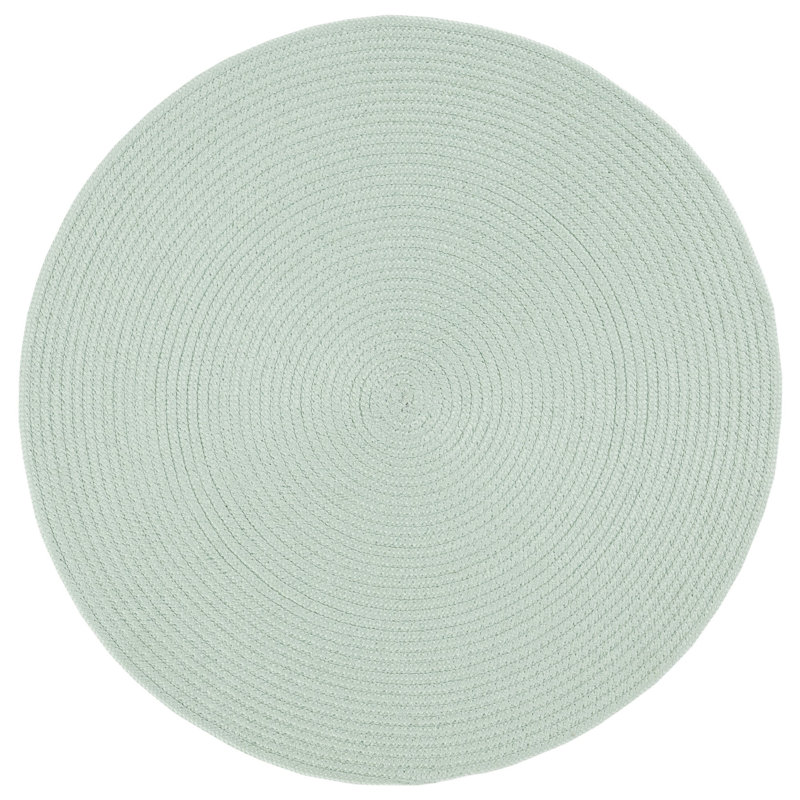 Tapis de couleur unie tressé tissé à la main, Rond 3 pi