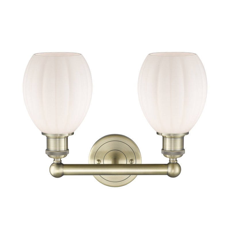 Bolduc 2 - Light Dimmable Vanity Light, Matte White, Antique Brass