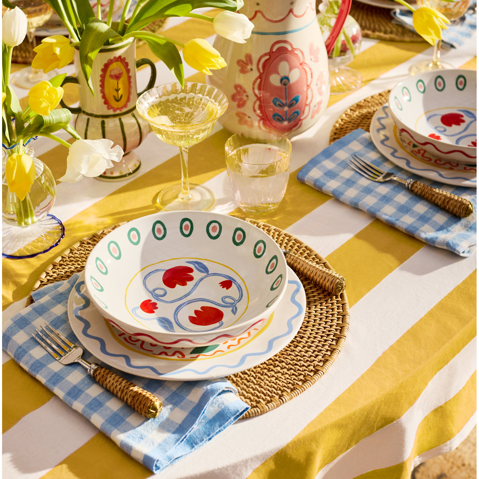 Summer Bliss 10.75'' Stoneware Dinner Plate , Set of 6