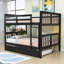 Lit superposé double au-dessus de double avec lit gigogne simple-741143546