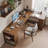 Tan Rectangular Solid Wood desks-107997178-107997180
