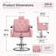 Fauteuil de salon inclinable avec hauteur réglable et système hydraulique pour coiffeur - Rose/Argent-130806159-130806160