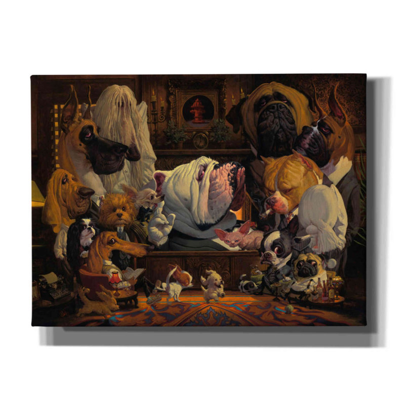 Britynn Red Barrel Studio «Dogfather» par Thomas Fluharty, estampe numérique sur toile, H 12 po x l 16 po x P 0,75 po