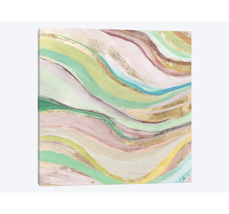 « pastels vagues i », impression sur toile, H 12 po x l 12 po x P 1,5 po, Toile tendue
