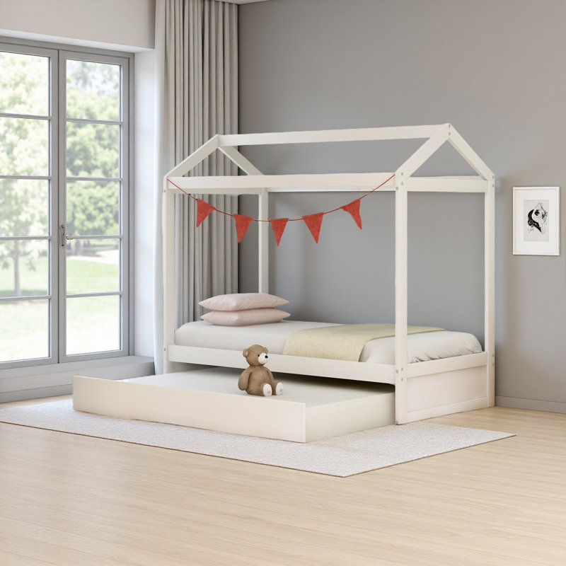 Lit maison avec lit gigogne, peut être décoré