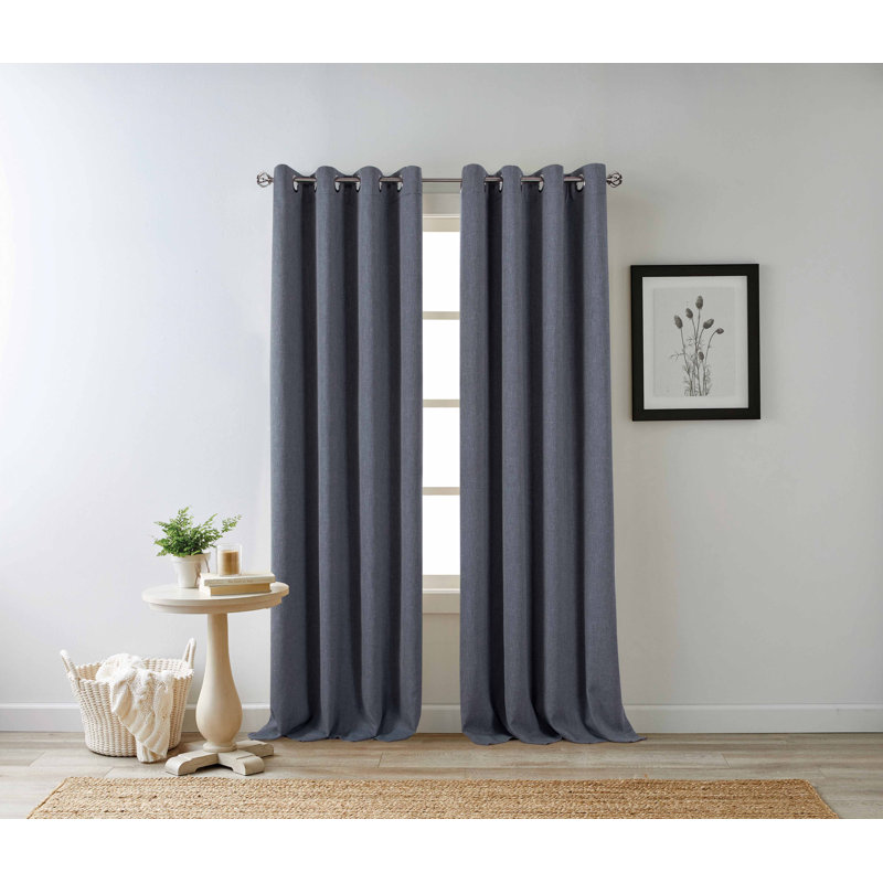 Blackout Curtain Single Panel, Blue, 50" W x 63" L