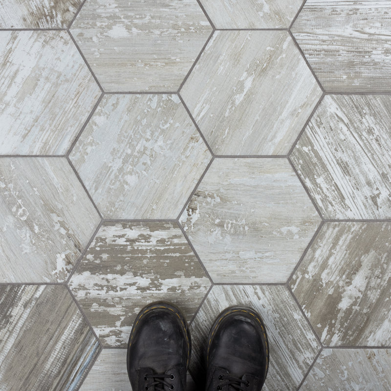Suomi Hex 9" x 10" Porcelain Wood Look Wall & Floor Tile