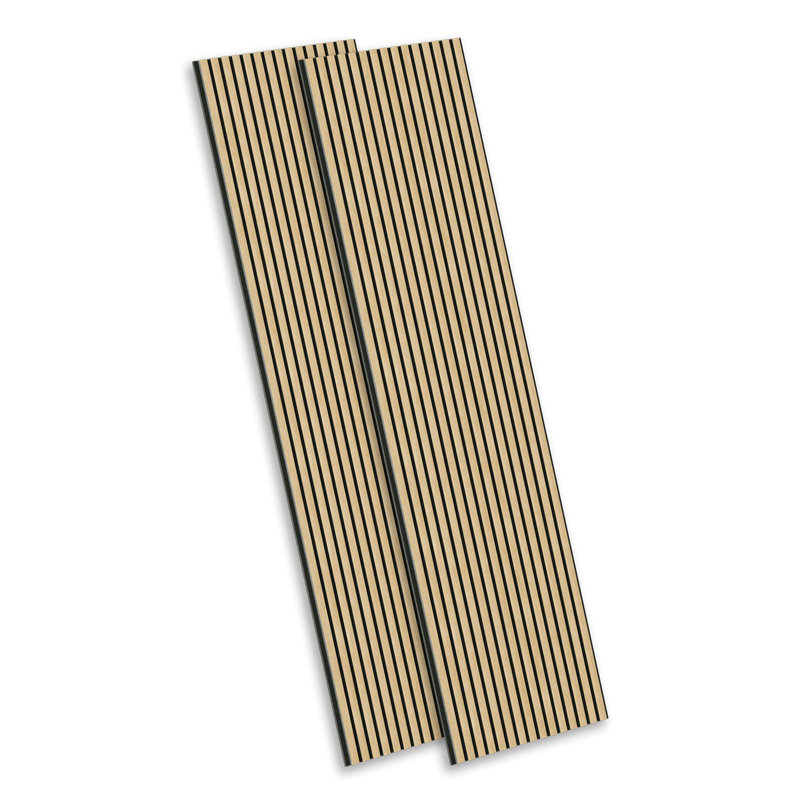 2 PCS x 94''L x 24"W Acoustic Slat Wall Panels, Eco-Wood Look for Home/Office Wall & Ceiling, Natural Oak
