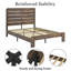 Lit plateforme robuste en bois au design silencieux et amplement de rangement sous le lit-646043763