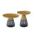 2-Piece Round Nesting Side Table Set with Matte Gold Metal Tray Tops and Smoky Gray Glass Bases-1801020864-1801020870