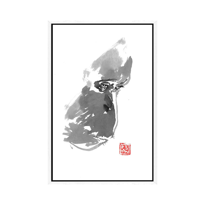 Sad Orangutan by Péchane - Print on Canvas, White Framed, 152.5 cm H x 101.5 cm W