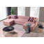 Canapé modulaire en velours rose Lorena-92113158
