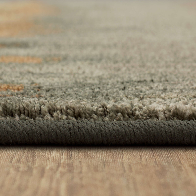 Euphoria Abyss Blue and Brown Abstract Area Rug