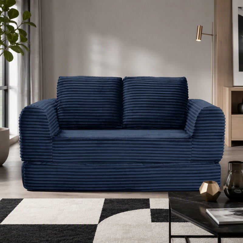 Canapé-lit convertible 2 en 1 avec mécanisme coulissant et conception modulaire pour les espaces de vie modernes., 82" W