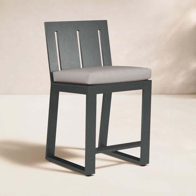 Tabouret 26 "avec coussin Georgie, Toile Sunbrella® naturel, Tabouret de bar (siège d'une hauteur de 26 po)