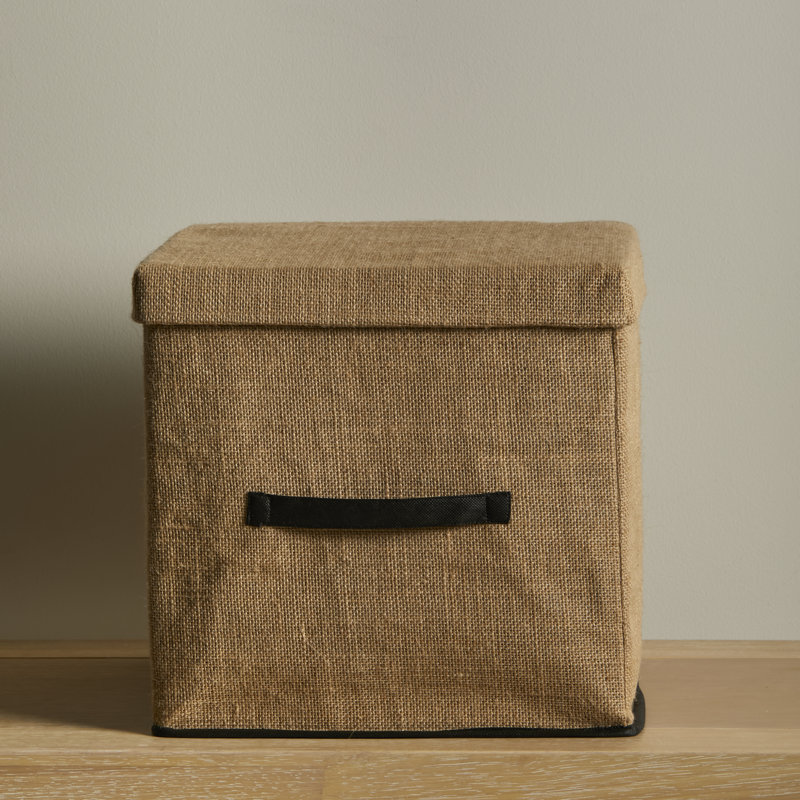Seandra 8 Cube Storage Unit in Chalk White & 4 Jute Handled Box Drawers