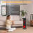1500w Portable Space Heater With Fireplace Effect, 90° Oscillating Tower Heater With Remote, Adjustable Thermostat, 12-hr Timer, Overheat & Tip-over Protection For Indoor Use