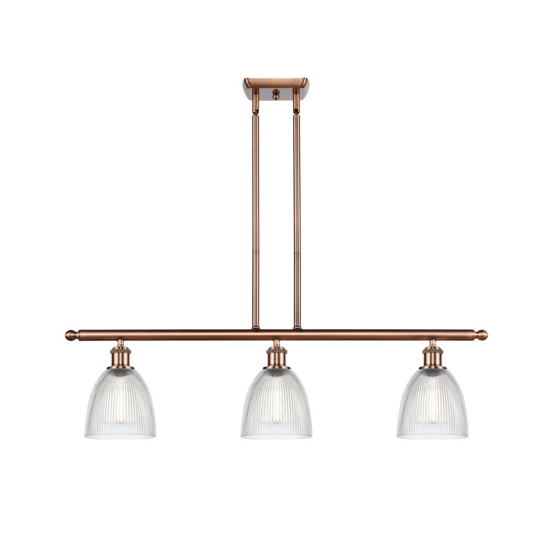 Asdsit 3 - Light Kitchen Island Pendant, 6 Watt Vinage LED Bulb, Antique Copper