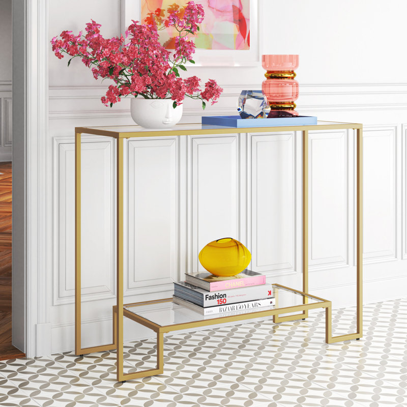 Gus 100cm Glass Top Console Table