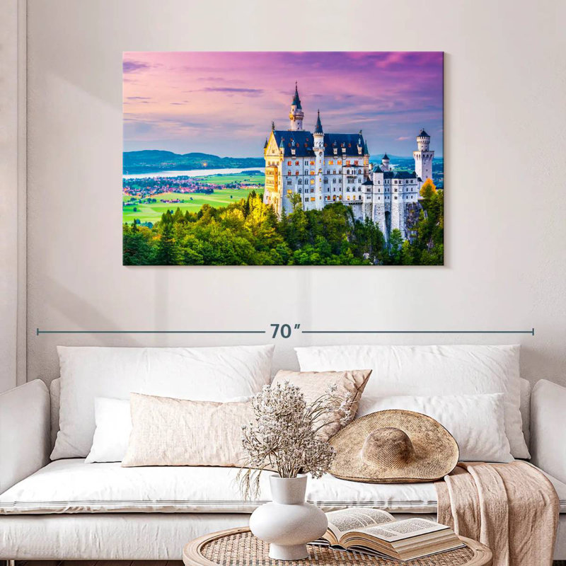 Paysage de château Lilie Neuschwanstein, H 30 po x l 45 po