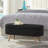 Luxury Oval Boucle Storage Ottoman Bench with Wood Legs-245043348