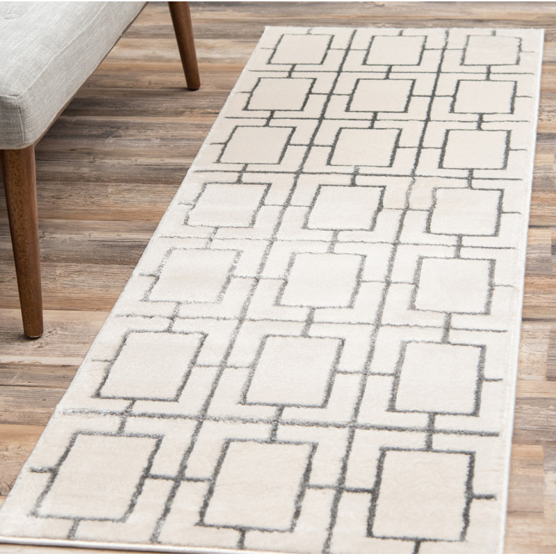 Geometric Area Rug, Runner 61 x 305cm