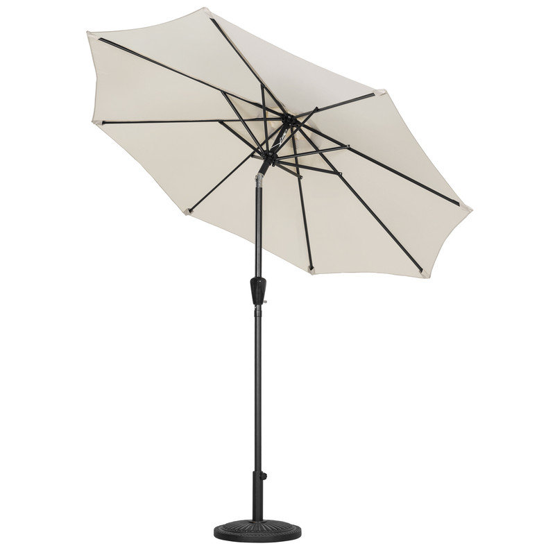 228 cm Round Garden Parasol, with base