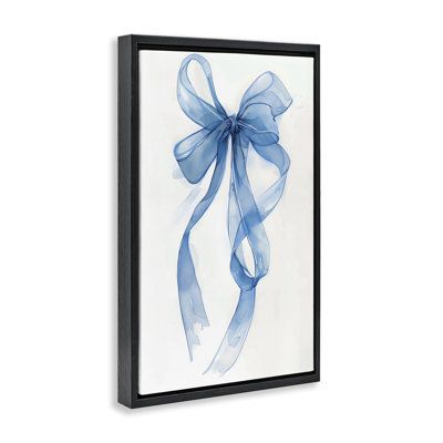 Cadre flottant aquarelle Wispy Blue Bow, design par LSR Design Studio