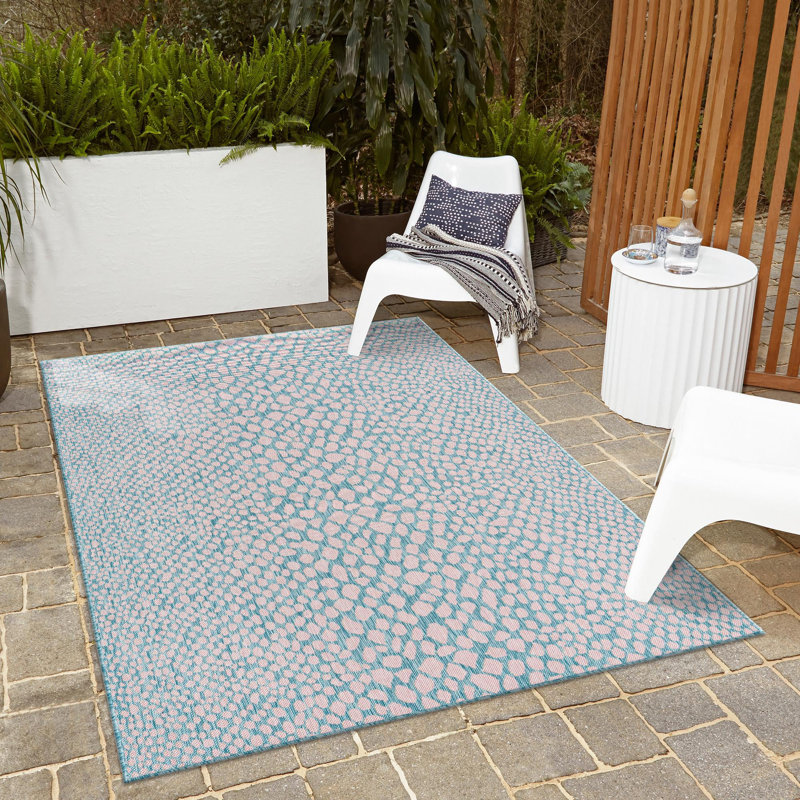 Tapis turquoise Animal Inspirations, Rectangle 6 pi x 9 pi
