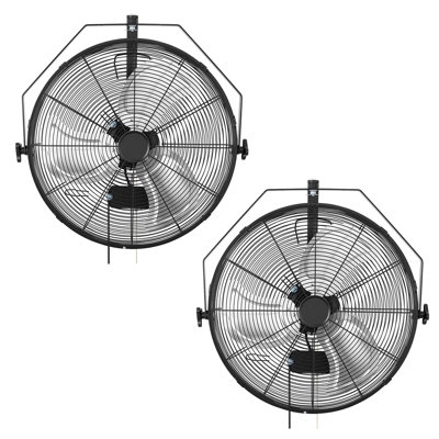Ventilateur mural, ventilateur mural de 20 po, 3 vitesses, longue distance de circulation d'air, angle de rotation réglable, commande mécanique, puissant pour l'industrie, commercial, garage, atelier, gymnase