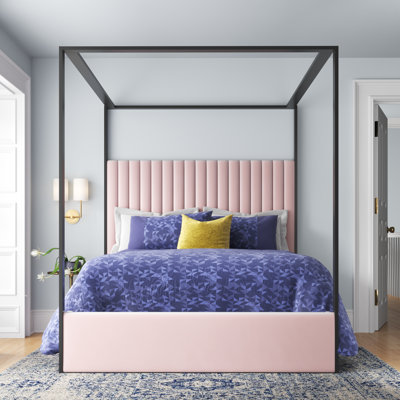 Tessa Upholstered Metal Canopy Bed