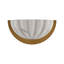 Applique murale demi-lune dorée vintage de 30 cm, applique festonnée imitation albâtre, montage encastré pour chambre et couloir