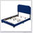 Blue Panel Bed with Scooped Headboard