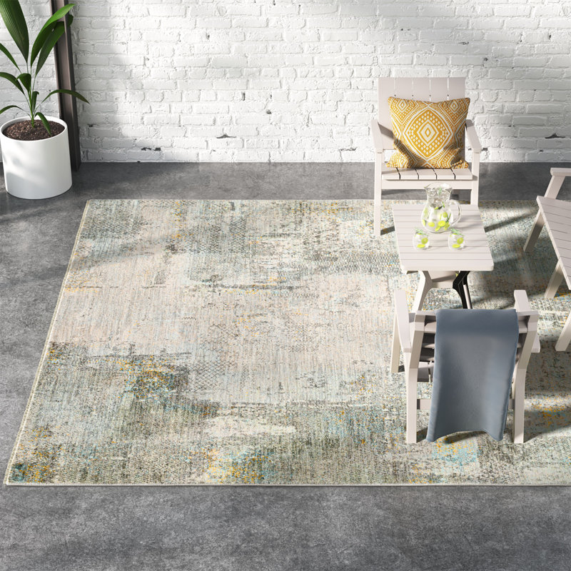 Delia Machine Woven Modern Olive Area Rug, Rectangle 10' x 14'