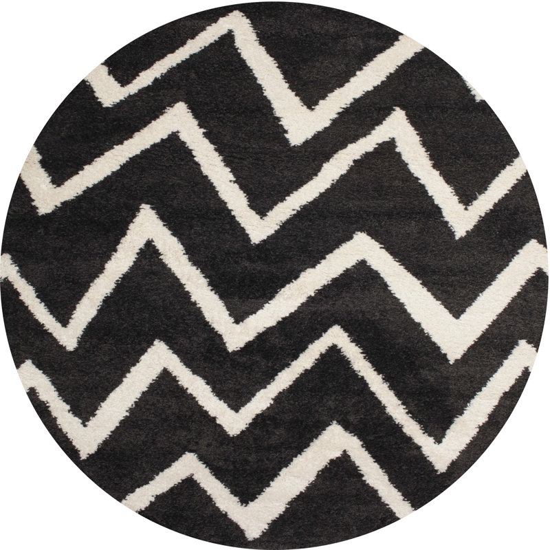 Chevron Indoor Rug, Round 8'